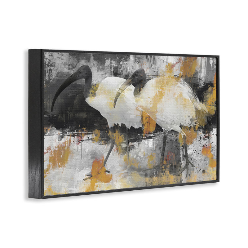 Oiseaux modernes, estampe numérique par Porter Hastings, H 12 po x l 18 po, Giclée encadrée noir minuit