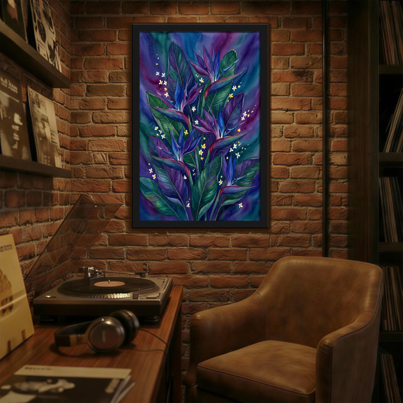 Plantes et fleurs Fleurs tropicales vibrantes avec des teintes mauves, H 20 po x l 30 po