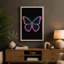 Neon Butterfly Modern - Wrapped Canvas-178288403-178288404