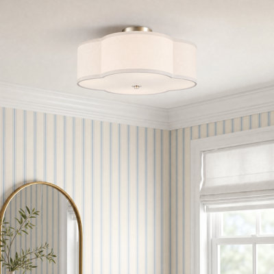 4-Light Fabric Semi Flush Mount Ceiling Light Fixture