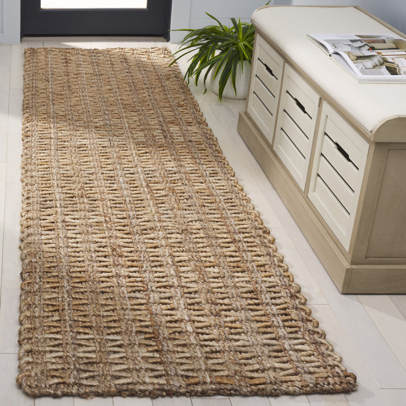 Tapis d'intérieur en jute tissé à plat Natural Fiber, Tapis de couloir 2 pi 3 po x 8 pi