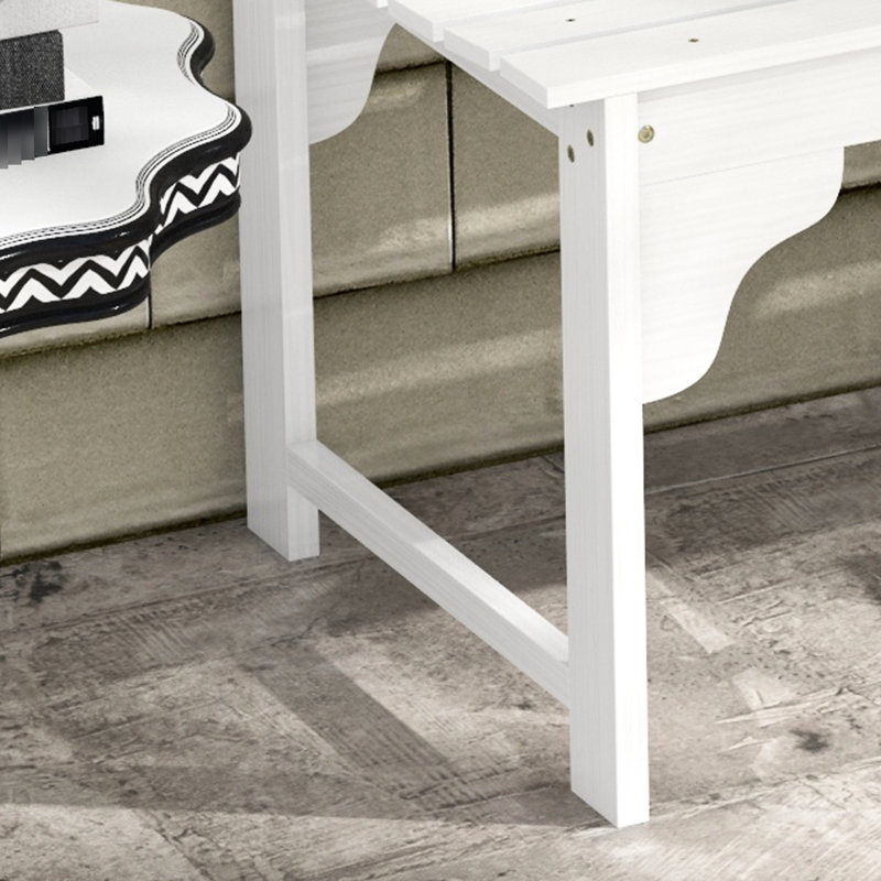 Banc de jardin en bois blanc, siège à lattes pour diverses chaises d'extérieur avec structure en acier thermolaqué robuste, 264 lb. Capacité de charge