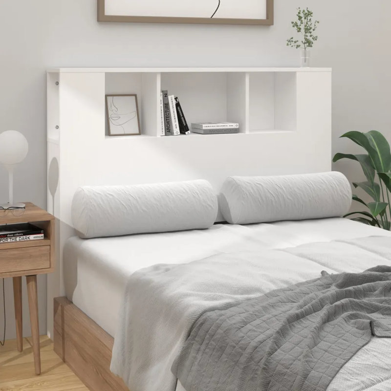 17 Stories Headboard Cabinet Engineered Wood, Small Double (4'), White