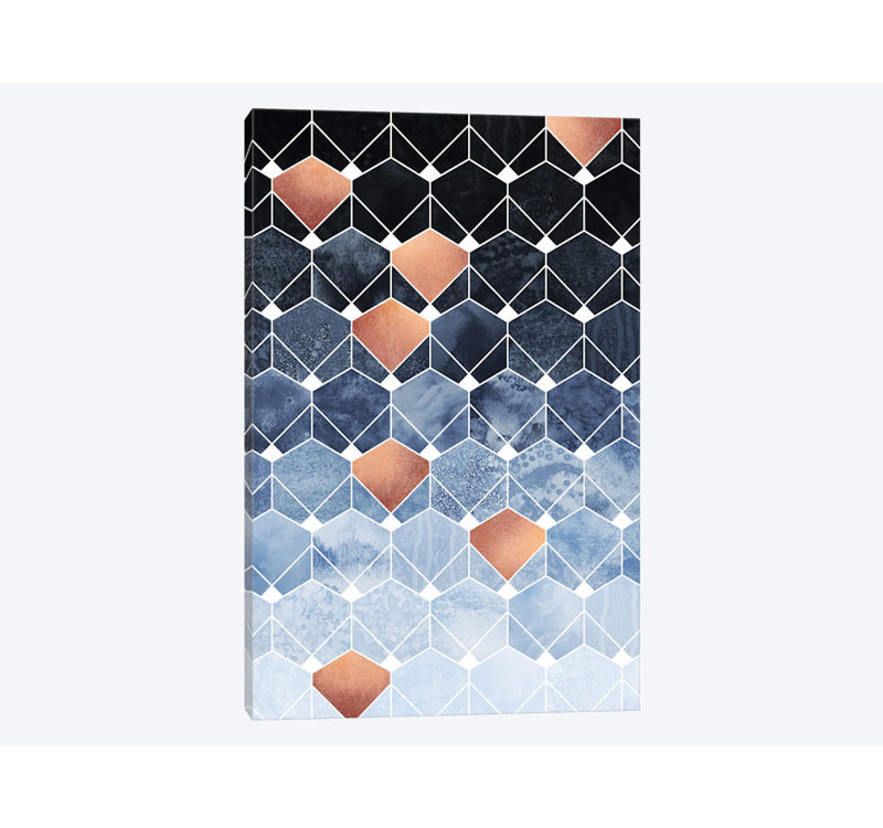 « cuivre diamants, rectangulaire » par elisabeth fredriksson, impression sur toile tendue, H 12 po x l 8 po x P 0,75 po