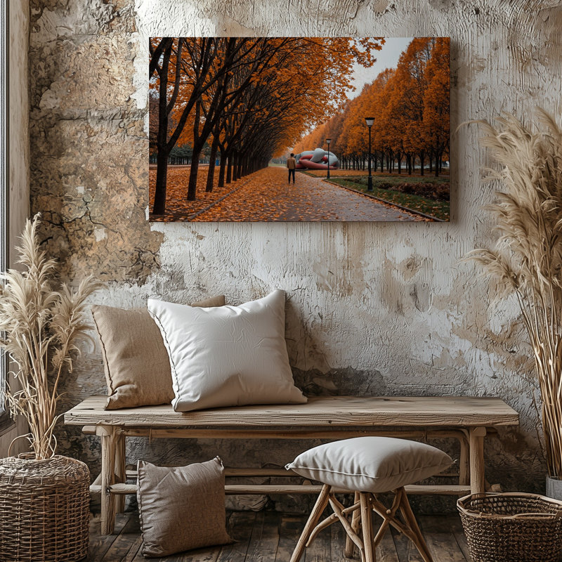 Toile, "Un parc serein, scène d'automne", H 30 po x l 40 po