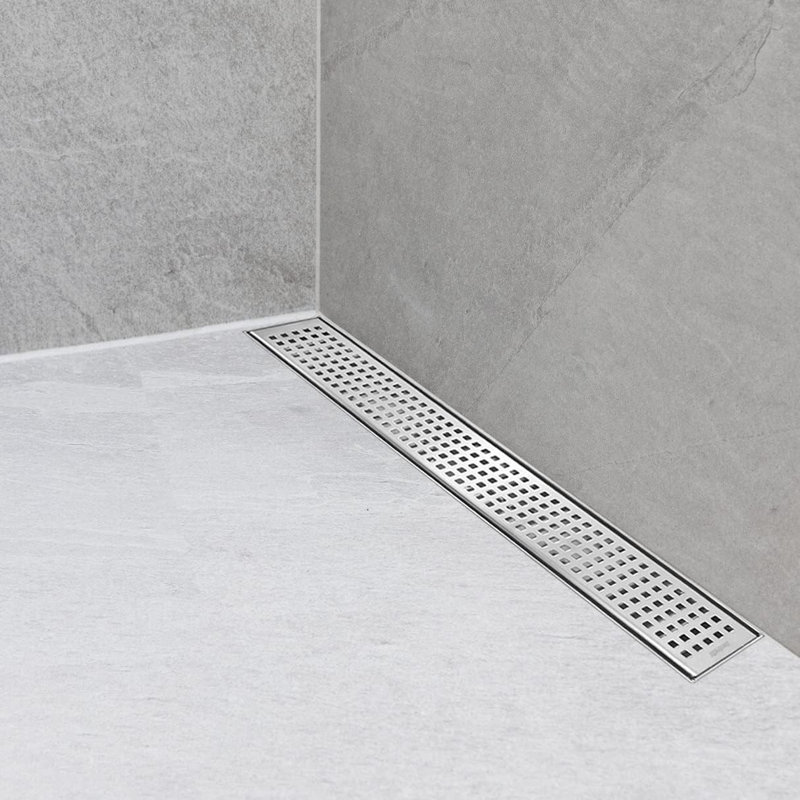 Neodrain Linear Shower Drain 18 Inch SUS304 With Classic Square Grate Design For Bathroom