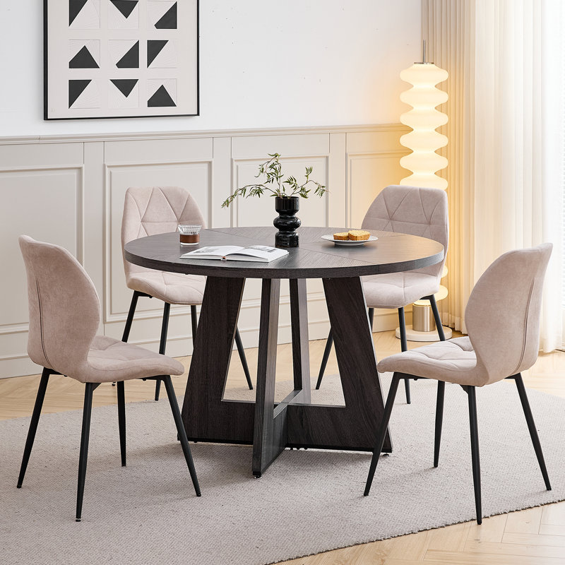 Dining Set, Beige, Black