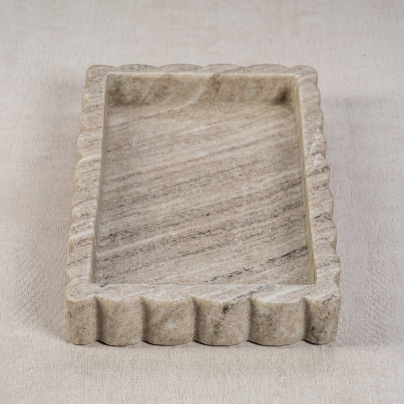 Jolisha Marble Tray, 2" H x 16" W x 10" D