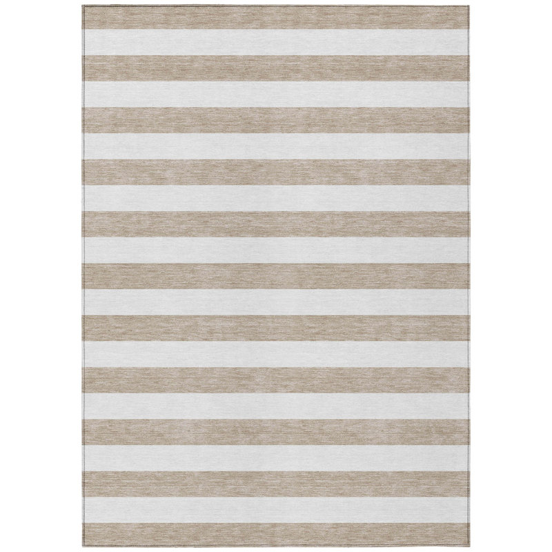 Washable Striped Indoor / Outdoor Rug, Rectangle 5' x 7'6"