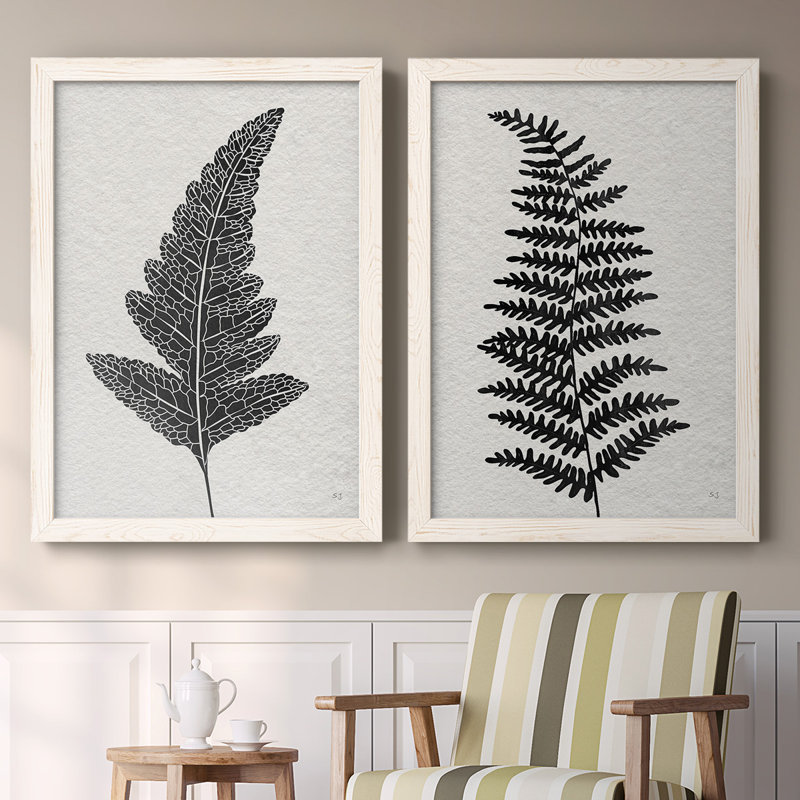 Toile encadrée «Forest Fern I-Premium» prête à être accrochée, Cadre blanc, H 36,5 po x l 53 po x P 1,5 po