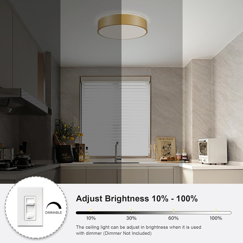 Modern Dimmable Ceiling Light, 2700K-6000K 5CCT Selectable Flush Mount Ceiling Light Fixtures, Minimalist Round Metal LED Ceiling Lamp For Bedroom, Kitchen, Hallway, Laundry Room