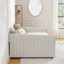 Lit de jour double avec canapé-lit rembourré avec rayures verticales, tissu en lin, beige (82,5 po x 58 po x 30 po)-426096975-426096969