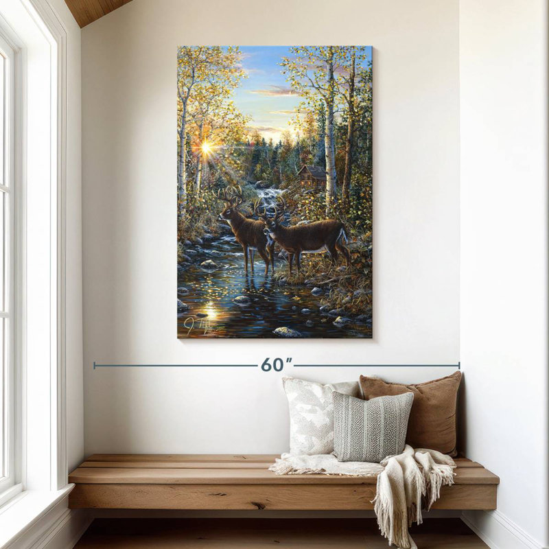 Brampt Two Whitetail Deer, 48" H x 32" W
