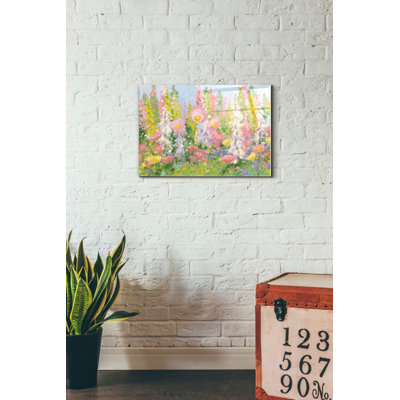 «Garden Pastels I Blue Sky» par Shirley Novak, art mural en verre acrylique