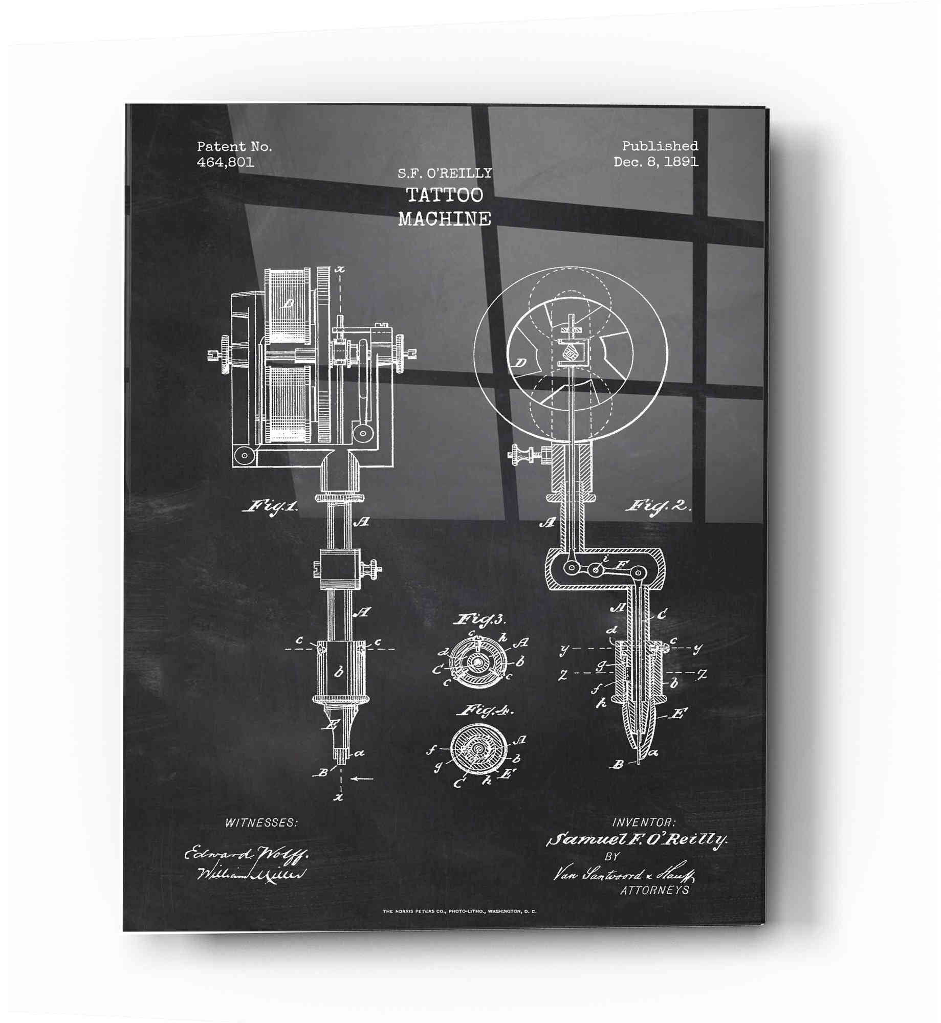 Amazon.com: Tattoo Machine Patent Blueprint-Style Art Print - 8x10 inch :  Beauty & Personal Care