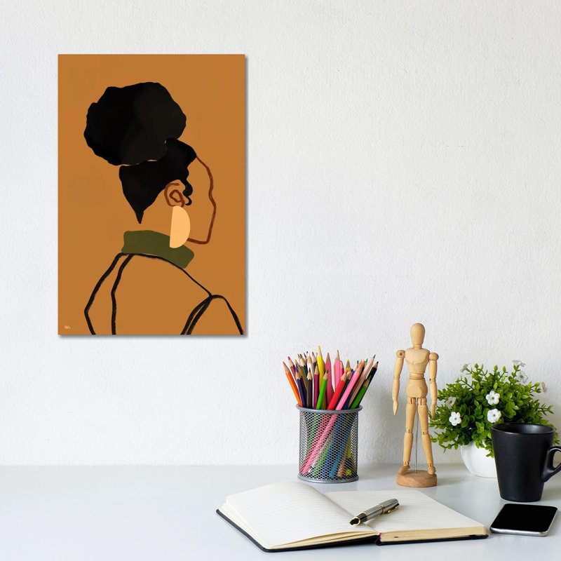 Gina par Bria Nicole-impression d’art graphique, H 12 po x l 8 po x P 0,75 po, Toile tendue, Pas de tapis