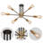 Leatricia 6-Light Dimmable Black and Gold Sputnik Modern Linear Chandeliers