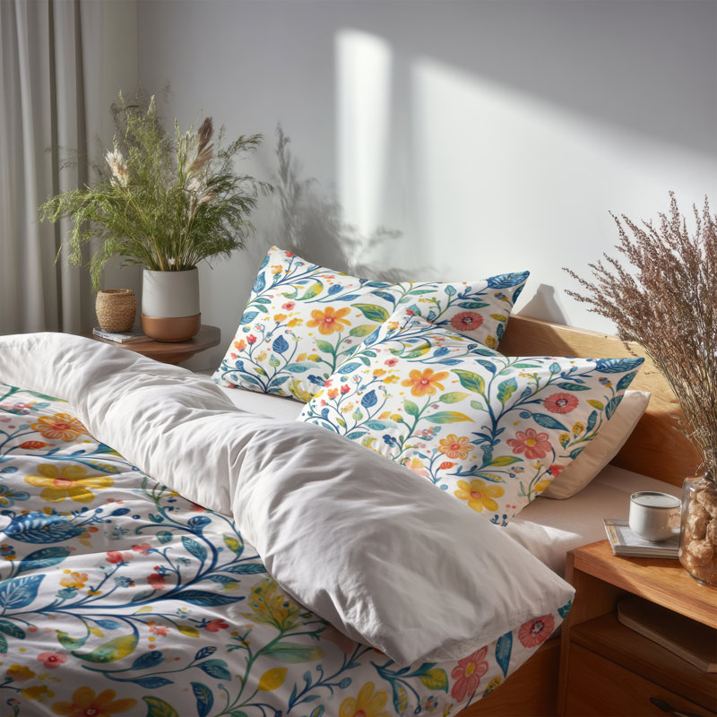 Ensemble de housse de couette et de coussins Boho Bedding, Housse de couette simple et deux taies décorative