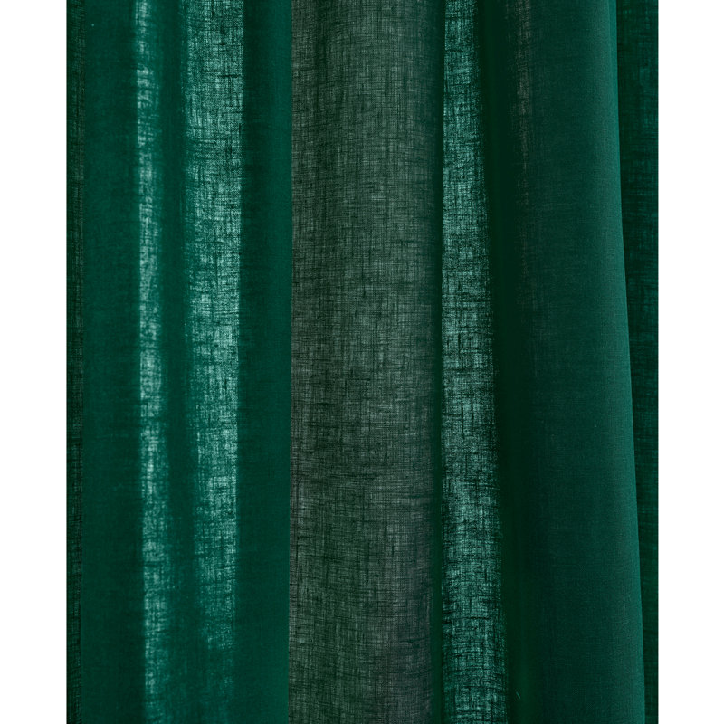 Linen Curtain with Rod Pocket, 52" W x 120" L, Rainforest