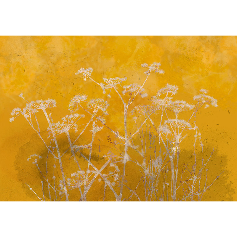 Murale florale pelez et collez - Prairie baignée de soleil, L 57 po x L 41 po