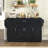 54.3" Sideboard Buffet Cabinet with Storage, 4 Doors & 1 Drawer, Melamine MDF Kitchen Storage with Adjustable Shelves, Aluminum Alloy Handles, Side Shelves & Hanging Rod for Dining Room-128964706