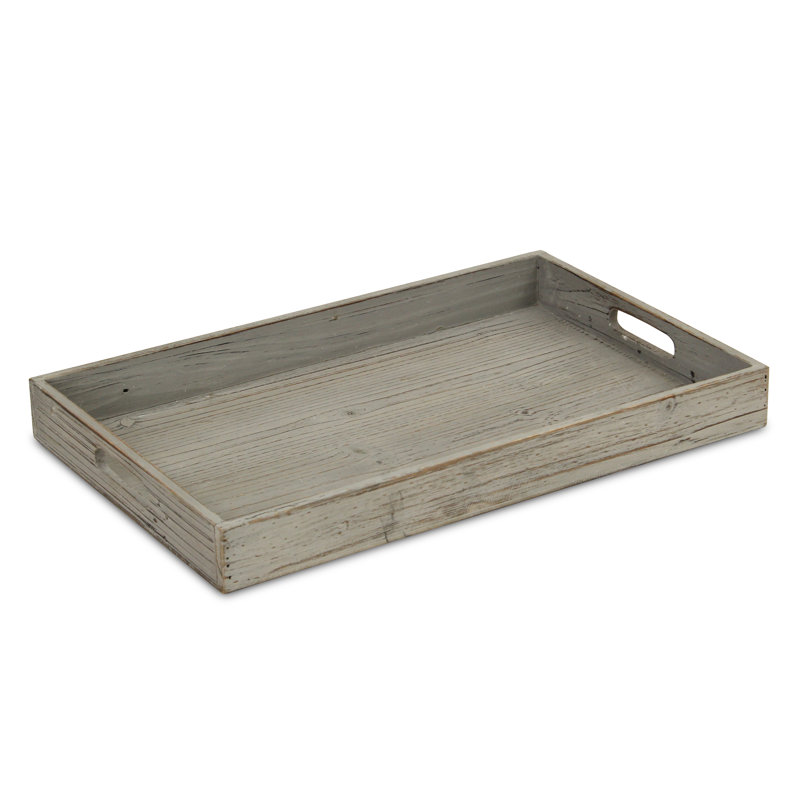 Louroukina Solid Wood Tray, Gray