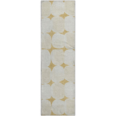 Premium Machine Washable Prisco Gold Rug