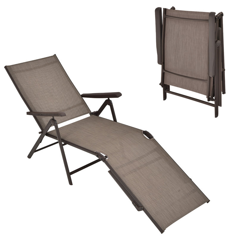 Chaise longue inclinable 59 po Coutant, Brun