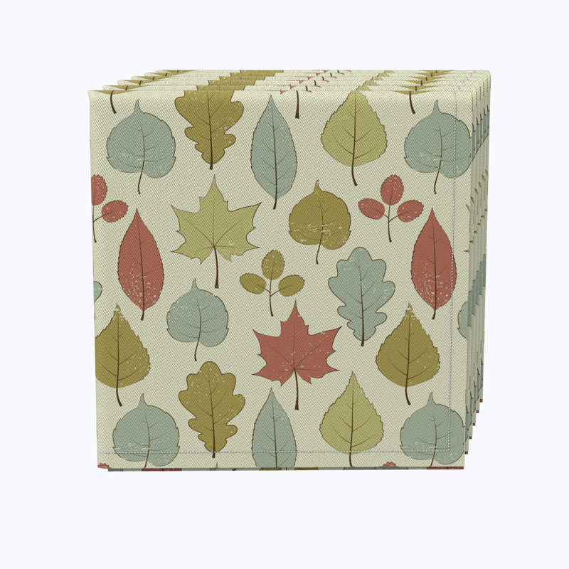 100% Cotton Tree Leaves Design Square Napkin