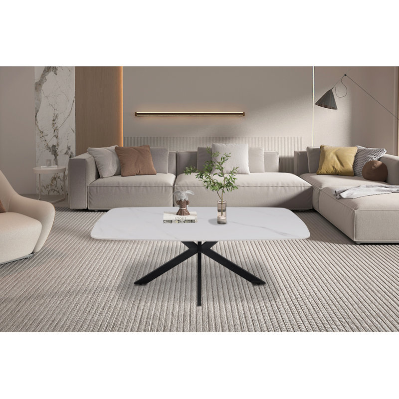 Deava Cross Legs Coffee Table, White