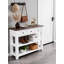 Console en bois massif avec 2 tablettes ouvertes et 3 tiroirs, table d'appoint blanche de style rétro pour le vestibule du salon