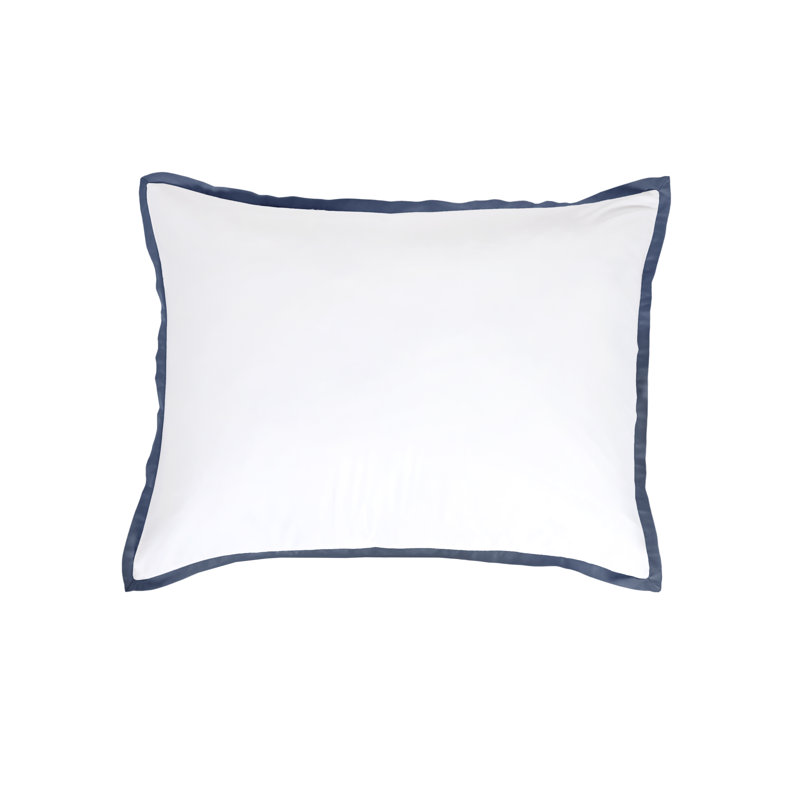 Langston Duvet Cover, Twin Duvet Cover +  1 Standard Sham, White/Navy