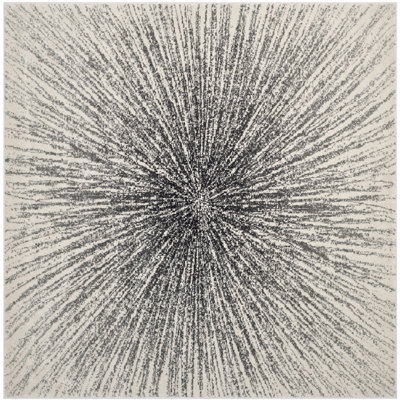 Abstract Black/Ivory Area Rug