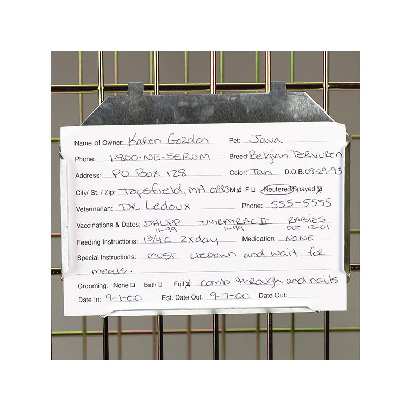 Porte-cartes en métal pour cages Steinmetz, l 3 po x P 5 po