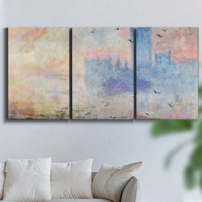 " The Boardwalk On The Beach At Trouville, 1870 " 3 - Pieces