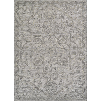Tapis gris en laine Crissom Rosaline