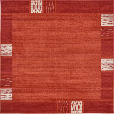 Geometric Terracotta Area Rug