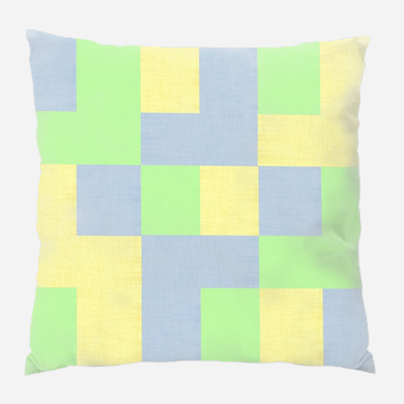 Fabric Plaid Microsuede Reversible Throw Pillow