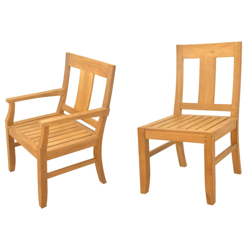 Osborne Outdoor 5 - Piece Teak Dining Set, 30.5" H x 82" L x 40" W, 6