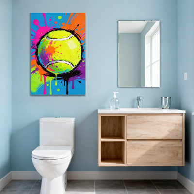 Abstract Colourful Tennis Ball With Paint Splashes