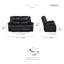 Ensemble de salon double inclinable 2 pièces en cuir fleur Aulander-1218866913