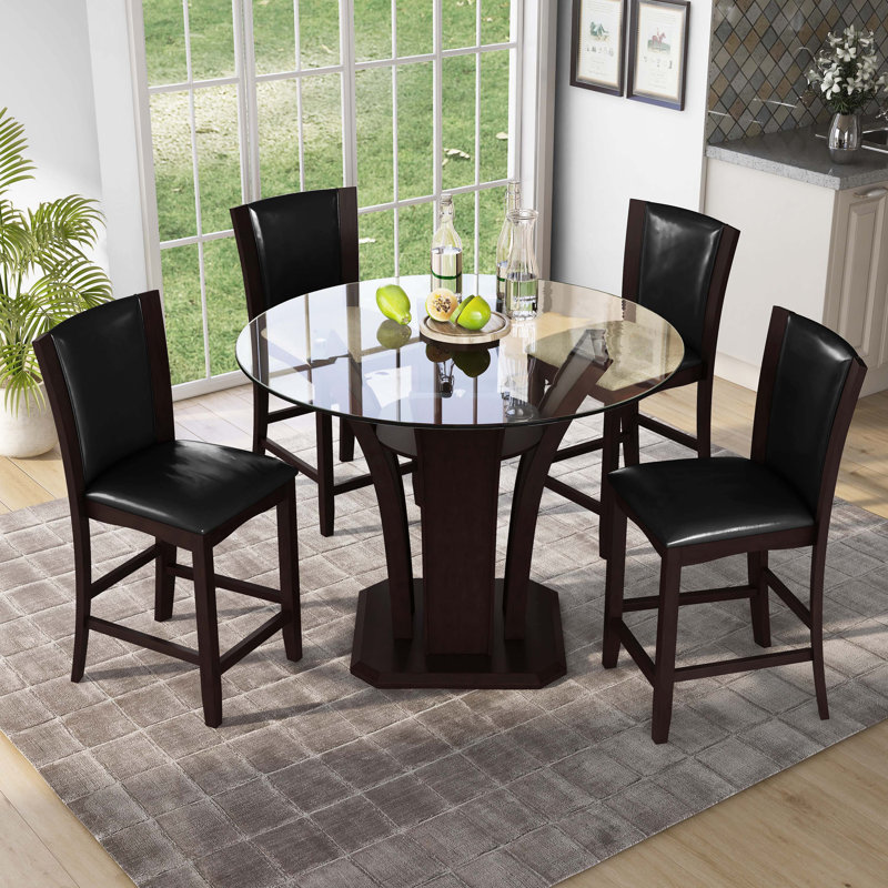Bardia 5 Piece Counter Dining Table Set