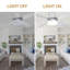  Ventilateur de plafond encastré chromé intelligent de 44 pouces avec lumière, télécommande et commande APP, moteur à courant continu, ventilateur réversible silencieux à 6 vitesses pour le salon de la chambre à coucher-843477313