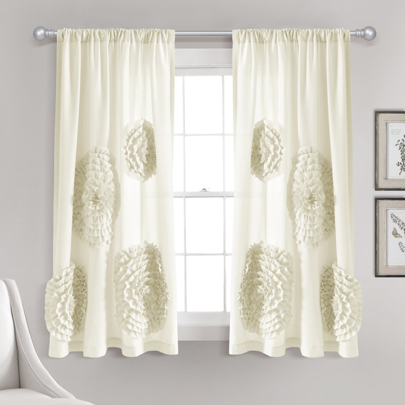 Semi Sheer Single Curtain Panel, Ivory, 54" W x 84" L
