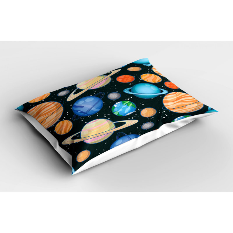 Black/Blue/Brown Poyester Microfiber Piece Sham, Twin