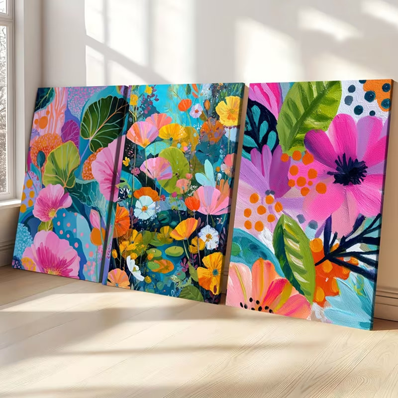 3 Piece Wrapped Canvas Wall Art, 30 cm H x 60 cm W