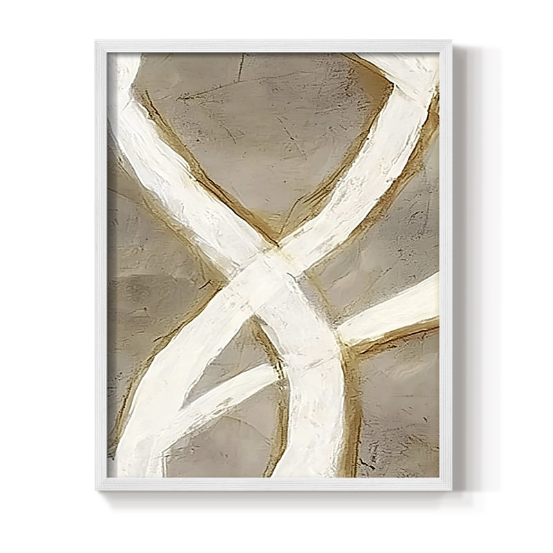 Abstrait, reproduction encadrée, prêt à accrocher, H 10 po x P 8 po, Blanc
