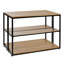 Console moderne H 35 po x l 48 po avec structure en acier et 2 tablettes en bois stratifié