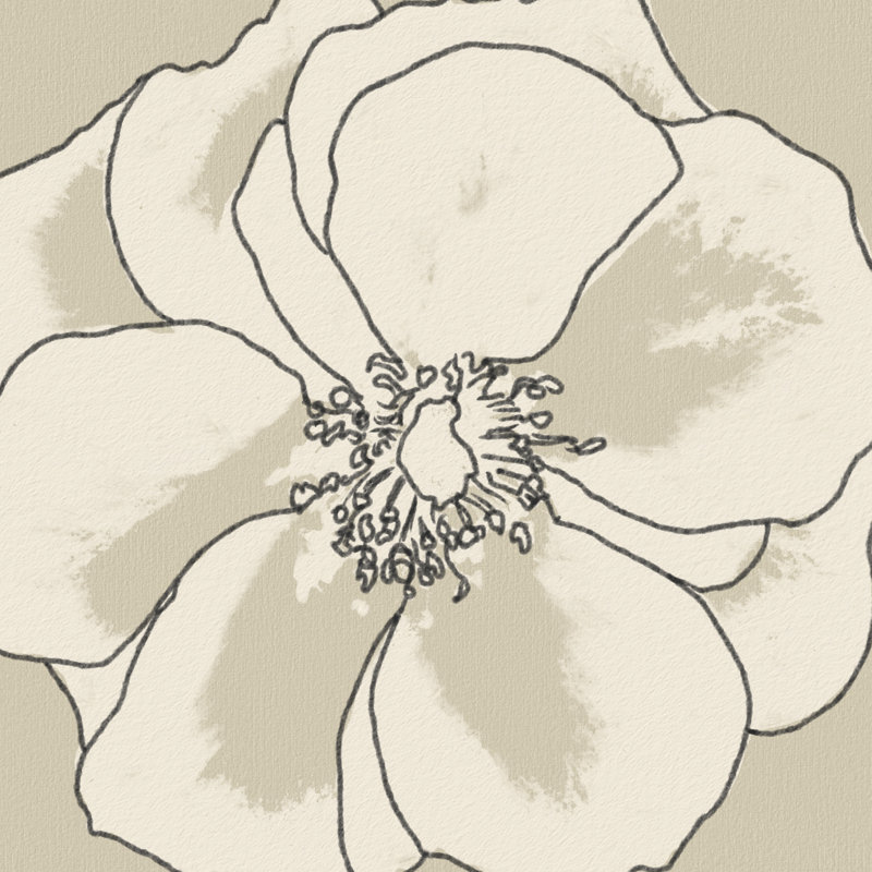 Beige Blooms I by Alonzo Saunders - Wrapped Canvas Print, 122cm H x 122cm W
