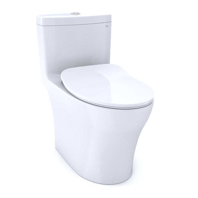 TOTO® Aquia® IV One-Piece Elongated Dual Flush 1.28 and 0.9 GPF Universal Height, WASHLET®+ Ready Toilet with CEFIONTECT®, Cotton White